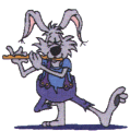 Redevet coelho tocando flauta